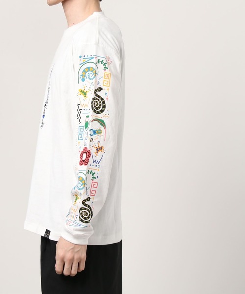 go slow caravan(ゴースローキャラバン)の「go slow caravan/ゴースローキャラバン ぐるぐるジャングルロングスリーブTEE(Tシャツ/カットソー・メンズ・ブラック/ホワイト・MEDIUM/X-LARGE)」の4枚目の写真