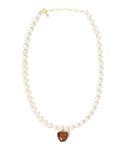 Ray BEAMS(レイビームス)の「Ray BEAMS / パール x ハート ガラス ネックレス(ネックレス・レディース・ブラウン/レッド/ブルー/ブルー系その他3/ダークブラウン/グリーン系その他2・ONE SIZE)」の18枚目の写真