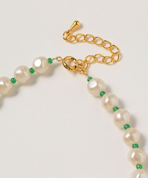 Ray BEAMS(レイビームス)の「Ray BEAMS / パール x ハート ガラス ネックレス(ネックレス・レディース・ブラウン/レッド/ブルー/ブルー系その他3/ダークブラウン/グリーン系その他2・ONE SIZE)」の13枚目の写真