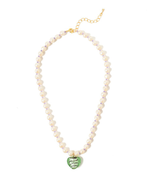 Ray BEAMS(レイビームス)の「Ray BEAMS / パール x ハート ガラス ネックレス(ネックレス・レディース・ブラウン/レッド/ブルー/ブルー系その他3/ダークブラウン/グリーン系その他2・ONE SIZE)」の12枚目の写真