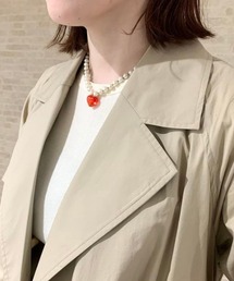 Ray BEAMS | Ray BEAMS / パール x ハート ガラス ネックレス(ネックレス)