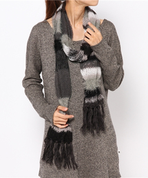 HYSTERIC GLAMOUR SHAGGY BORDER スリムニットマフラ HYSTERIC GLAMOUR（ヒステリックグラマー）の「SHAGGY BORDER スリム