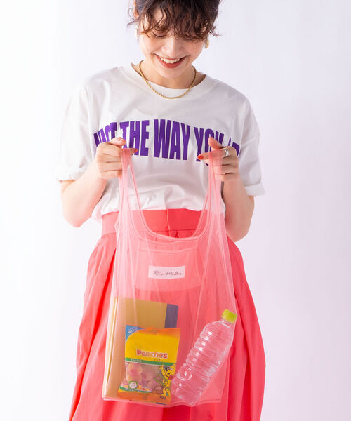NOLLEY’S（ノーリーズ）の「チュールコンビニバッグ（エコバッグ/サブバッグ・レディース・ブラウン/ライトグリーン/ベビーピンク・FREE）」の7枚目の写真