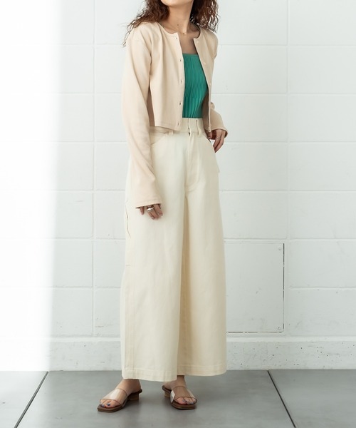 mystic(ミスティック)の「リブチビカーディガン(カーディガン/ボレロ・レディース・ブラック/ベージュ/オフホワイト/ピンク/ブルー/オレンジ・FREE)」の9枚目の写真