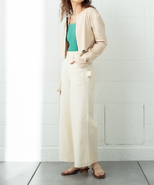 mystic(ミスティック)の「リブチビカーディガン(カーディガン/ボレロ・レディース・ブラック/ベージュ/オフホワイト/ピンク/ブルー/オレンジ・FREE)」の14枚目の写真