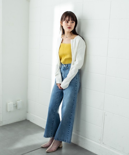 mystic(ミスティック)の「リブチビカーディガン(カーディガン/ボレロ・レディース・ブラック/ベージュ/オフホワイト/ピンク/ブルー/オレンジ・FREE)」の17枚目の写真