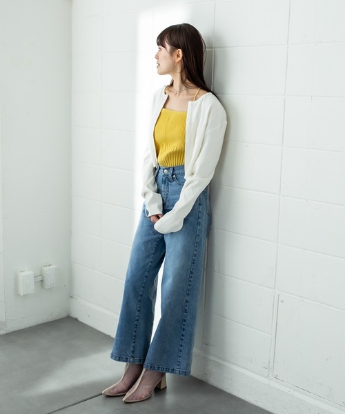 mystic(ミスティック)の「リブチビカーディガン(カーディガン/ボレロ・レディース・ブラック/ベージュ/オフホワイト/ピンク/ブルー/オレンジ・FREE)」の7枚目の写真