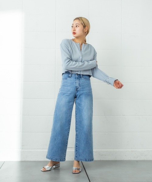 mystic(ミスティック)の「リブチビカーディガン(カーディガン/ボレロ・レディース・ブラック/ベージュ/オフホワイト/ピンク/ブルー/オレンジ・FREE)」の19枚目の写真