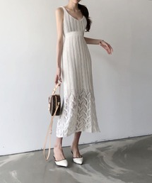 Jewelobe | 透かし編みニットキャミワンピース(ワンピース)