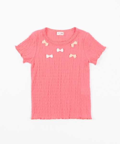 KP（ケーピー）の「シャーリング天竺半袖Tシャツ(100-130cm)（Tシャツ/カットソー・キッズ・サックスブルー/ピンク・110cm/120cm/130cm/100cm）」の4枚目の写真