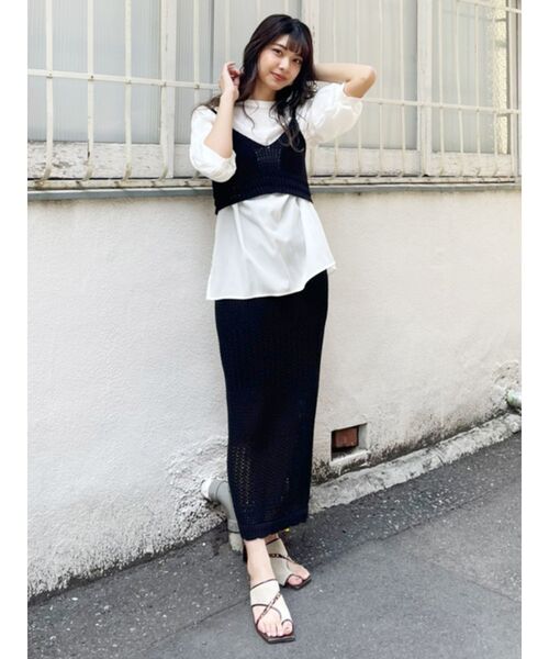 MURUA(ムルーア)の「クロシェペンシルスカート(スカート・レディース・アイボリー/ブラック/グリーン・FREE)」の13枚目の写真