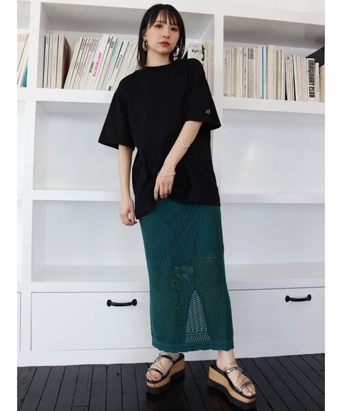 MURUA(ムルーア)の「クロシェペンシルスカート(スカート・レディース・アイボリー/ブラック/グリーン・FREE)」の9枚目の写真