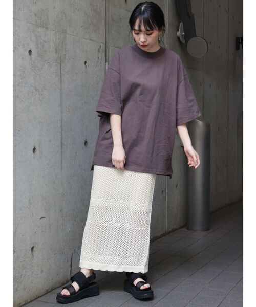 MURUA(ムルーア)の「クロシェペンシルスカート(スカート・レディース・アイボリー/ブラック/グリーン・FREE)」の17枚目の写真