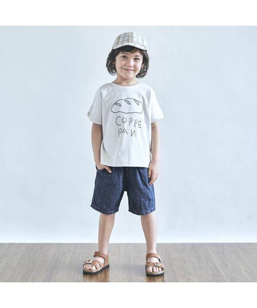 apres les cours（アプレレクール）の「デニム・チェックハーフパンツ 5分丈（その他パンツ・キッズ・マスタード/インディゴブルー・100/130/80/90/120/140/110）」の3枚目の写真