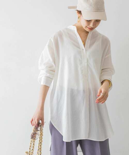 URBAN RESEARCH（アーバンリサーチ）の「シアーボイルチュニックシャツ（Tシャツ/カットソー・レディース・イエロー/オフホワイト/アイボリー・FREE）」の9枚目の写真