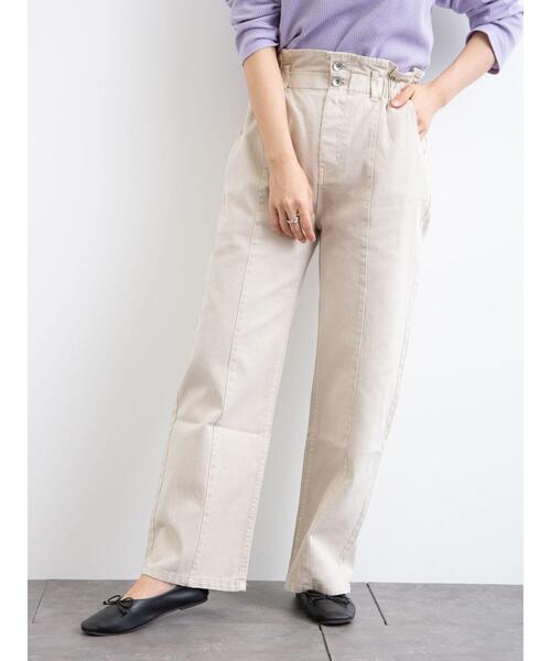 Sugar spoon（シュガースプーン）の「・SUGAR SPOON カラーバギーパンツ＊（その他パンツ・レディース・ブラック/ライトカーキ/ピンクベージュ/ライトベージュ・FREE）」の6枚目の写真