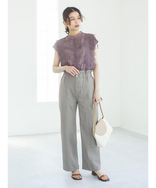 Sugar spoon（シュガースプーン）の「・SUGAR SPOON カラーバギーパンツ＊（その他パンツ・レディース・ブラック/ライトカーキ/ピンクベージュ/ライトベージュ・FREE）」の8枚目の写真