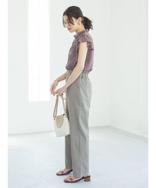 Sugar spoon（シュガースプーン）の「・SUGAR SPOON カラーバギーパンツ＊（その他パンツ・レディース・ブラック/ライトカーキ/ピンクベージュ/ライトベージュ・FREE）」の9枚目の写真