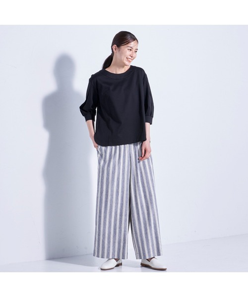 Pao de lo（パオデロ）の「【VOYAGE】コンパクトスーピマポンチカットソー（Tシャツ/カットソー・レディース・キャメル/ブラック/グリーン・9号）」の8枚目の写真