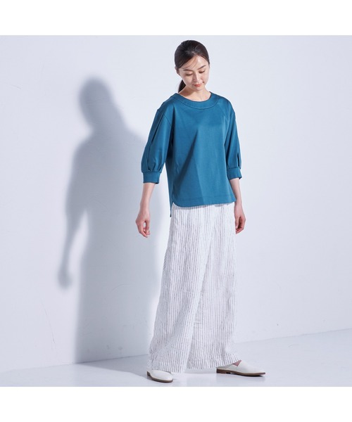 Pao de lo（パオデロ）の「【VOYAGE】コンパクトスーピマポンチカットソー（Tシャツ/カットソー・レディース・キャメル/ブラック/グリーン・9号）」の11枚目の写真