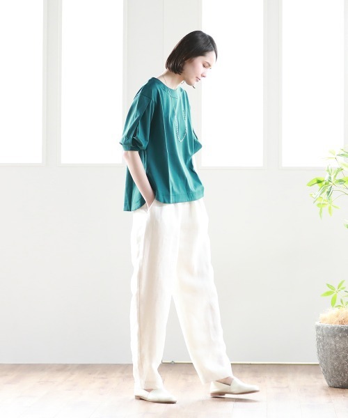 Pao de lo（パオデロ）の「【VOYAGE】コンパクトスーピマポンチカットソー（Tシャツ/カットソー・レディース・キャメル/ブラック/グリーン・9号）」の17枚目の写真