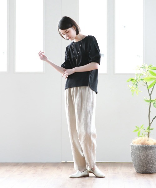 Pao de lo（パオデロ）の「【VOYAGE】コンパクトスーピマポンチカットソー（Tシャツ/カットソー・レディース・キャメル/ブラック/グリーン・9号）」の15枚目の写真