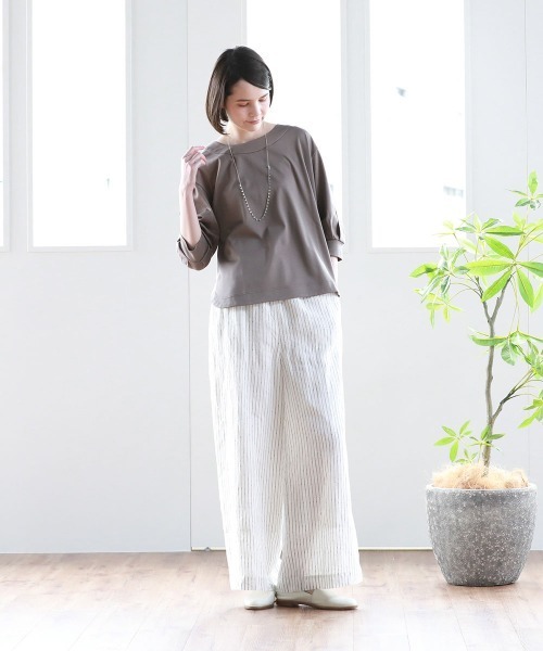 Pao de lo（パオデロ）の「【VOYAGE】コンパクトスーピマポンチカットソー（Tシャツ/カットソー・レディース・キャメル/ブラック/グリーン・9号）」の13枚目の写真