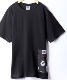 ROOT THREE ワイドシルエット クルーネック サイドポケット付き 半袖 Tシャツ