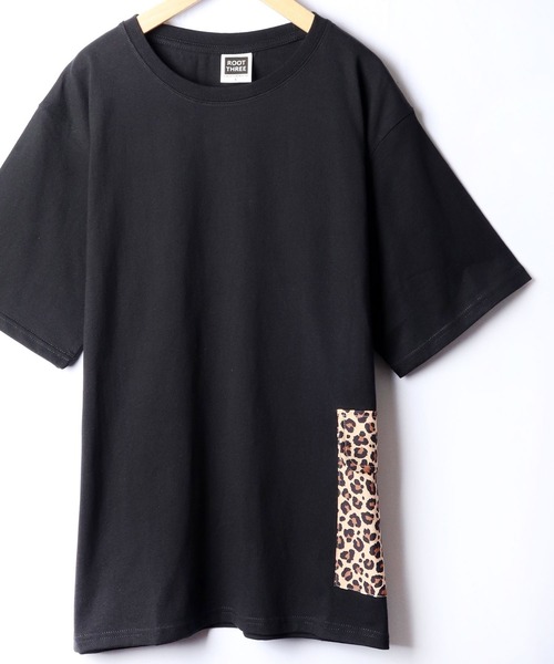 ROOT THREE(ルートスリー)の「ROOT THREE ワイドシルエット クルーネック サイドポケット付き 半袖 Tシャツ(Tシャツ/カットソー・メンズ・カモフラージュ/ホワイト系その他/ブラック系その他/ゼブラ/ホワイト系その他2/ブラック系その他2/ブラック系その他3/ブラック/アニマル/ホワイト/ホワイト系その他3/レオパード・LL/M/L)」の10枚目の写真