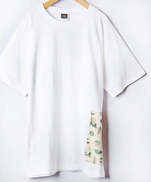 ROOT THREE(ルートスリー)の「ROOT THREE ワイドシルエット クルーネック サイドポケット付き 半袖 Tシャツ(Tシャツ/カットソー・メンズ・カモフラージュ/ホワイト系その他/ブラック系その他/ゼブラ/ホワイト系その他2/ブラック系その他2/ブラック系その他3/ブラック/アニマル/ホワイト/ホワイト系その他3/レオパード・LL/M/L)」の3枚目の写真