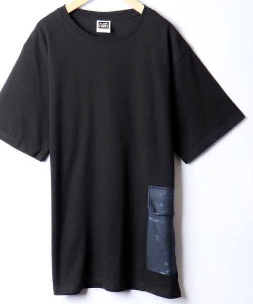 ROOT THREE(ルートスリー)の「ROOT THREE ワイドシルエット クルーネック サイドポケット付き 半袖 Tシャツ(Tシャツ/カットソー・メンズ・カモフラージュ/ホワイト系その他/ブラック系その他/ゼブラ/ホワイト系その他2/ブラック系その他2/ブラック系その他3/ブラック/アニマル/ホワイト/ホワイト系その他3/レオパード・LL/M/L)」の7枚目の写真