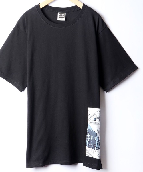ROOT THREE(ルートスリー)の「ROOT THREE ワイドシルエット クルーネック サイドポケット付き 半袖 Tシャツ(Tシャツ/カットソー・メンズ・カモフラージュ/ホワイト系その他/ブラック系その他/ゼブラ/ホワイト系その他2/ブラック系その他2/ブラック系その他3/ブラック/アニマル/ホワイト/ホワイト系その他3/レオパード・LL/M/L)」の8枚目の写真