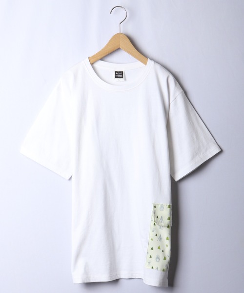 ROOT THREE(ルートスリー)の「ROOT THREE ワイドシルエット クルーネック サイドポケット付き 半袖 Tシャツ(Tシャツ/カットソー・メンズ・カモフラージュ/ホワイト系その他/ブラック系その他/ゼブラ/ホワイト系その他2/ブラック系その他2/ブラック系その他3/ブラック/アニマル/ホワイト/ホワイト系その他3/レオパード・LL/M/L)」の16枚目の写真