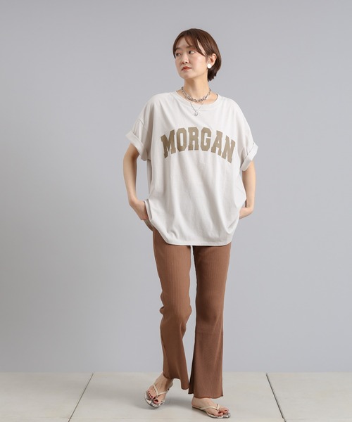 DouDou（ドゥドゥ）の「【WEB限定】MORGAN ロゴT（Tシャツ/カットソー・レディース・オフホワイト/ベージュ/グリーン・FREE）」の16枚目の写真