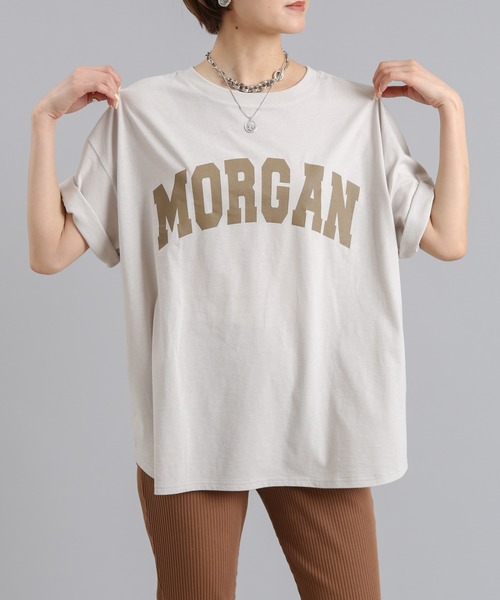 DouDou（ドゥドゥ）の「【WEB限定】MORGAN ロゴT（Tシャツ/カットソー・レディース・オフホワイト/ベージュ/グリーン・FREE）」の9枚目の写真