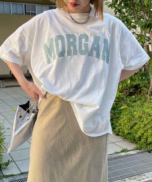 DouDou（ドゥドゥ）の「【WEB限定】MORGAN ロゴT（Tシャツ/カットソー・レディース・オフホワイト/ベージュ/グリーン・FREE）」の21枚目の写真