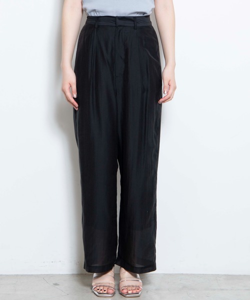 WEGO(ウィゴー)の「WEGO/シアーストレートパンツ(スラックス・レディース・ブラック/ブルー・FREE)」の10枚目の写真
