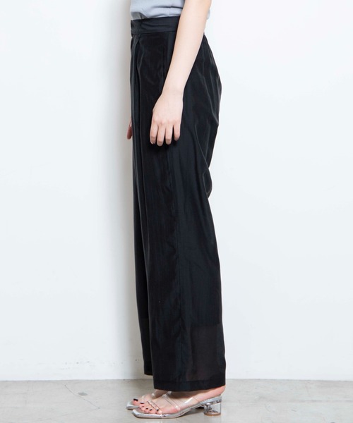 WEGO(ウィゴー)の「WEGO/シアーストレートパンツ(スラックス・レディース・ブラック/ブルー・FREE)」の13枚目の写真