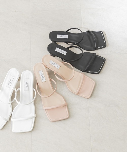 URBAN RESEARCH（アーバンリサーチ）の「MILLIWM　SQ TOE 2LINE MULE（サンダル・レディース・ホワイト/ブラック/ピンク・38/36/37）」の11枚目の写真