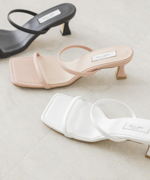 URBAN RESEARCH（アーバンリサーチ）の「MILLIWM　SQ TOE 2LINE MULE（サンダル・レディース・ホワイト/ブラック/ピンク・38/36/37）」の12枚目の写真