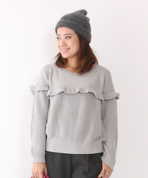 mystic | 切替フリルニットプルオーバー(ニット/セーター)