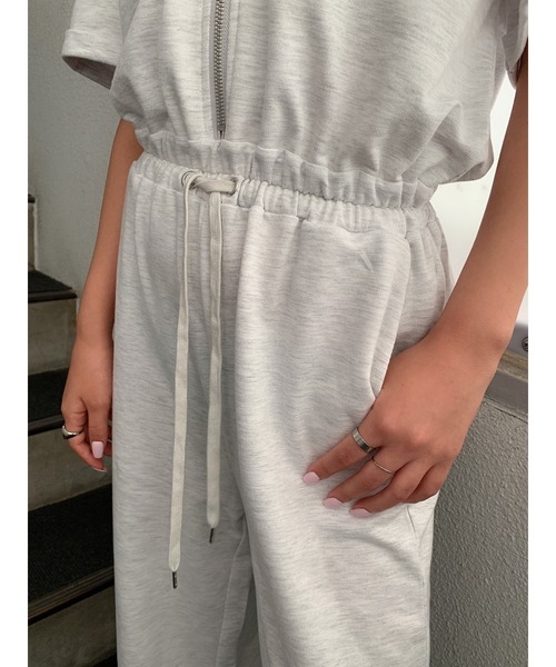 EGOIST（エゴイスト）の「スウェット半袖オールインワン（つなぎ/オールインワン・レディース・ブラック/グレー・FREE）」の11枚目の写真