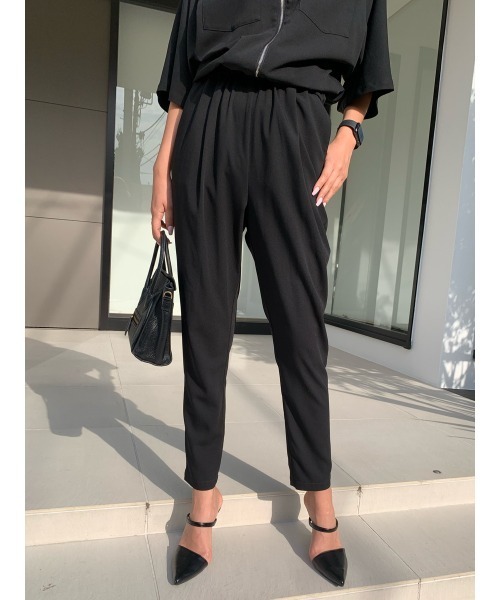 EGOIST（エゴイスト）の「スウェット半袖オールインワン（つなぎ/オールインワン・レディース・ブラック/グレー・FREE）」の16枚目の写真