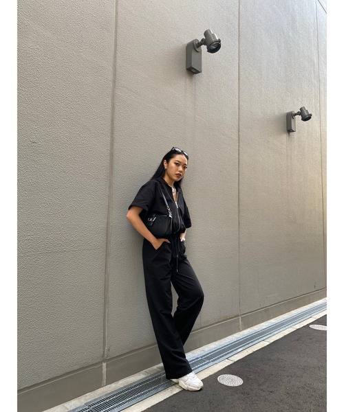 EGOIST（エゴイスト）の「スウェット半袖オールインワン（つなぎ/オールインワン・レディース・ブラック/グレー・FREE）」の19枚目の写真