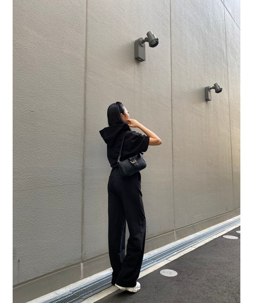 EGOIST（エゴイスト）の「スウェット半袖オールインワン（つなぎ/オールインワン・レディース・ブラック/グレー・FREE）」の21枚目の写真