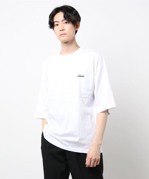 CERCA(チェルカ)の「BEYES/バックプリントドルマンスリーブTシャツ(Tシャツ/カットソー・メンズ・ホワイト/ブラック/ベージュ・MEDIUM/LARGE)」の8枚目の写真
