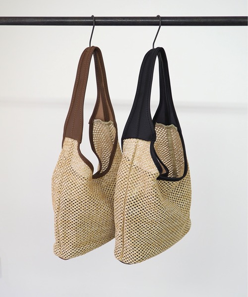 Riberry（リベリー）の「合皮切替カゴトートバッグ（トートバッグ・レディース・ブラック/ベージュ/ブラウン/ホワイト・FREE）」の7枚目の写真