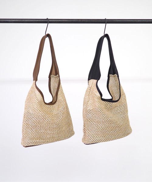 Riberry（リベリー）の「合皮切替カゴトートバッグ（トートバッグ・レディース・ブラック/ベージュ/ブラウン/ホワイト・FREE）」の8枚目の写真