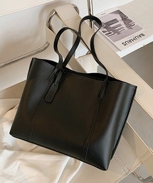 【A4収納可】シンプルレザーのショルダートートバッグ