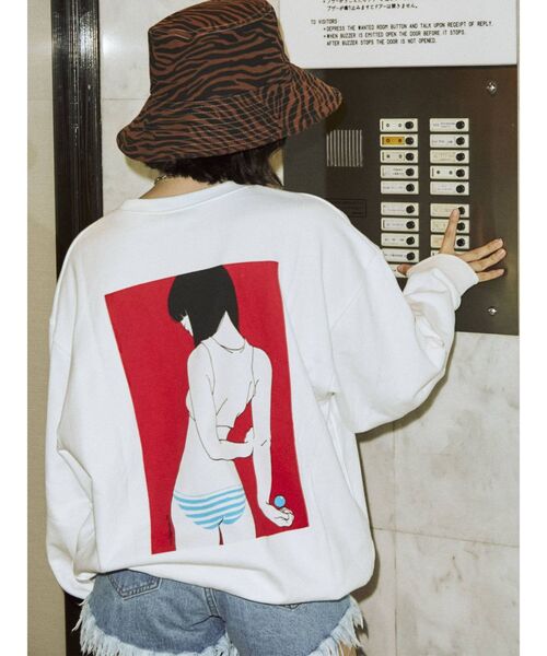 jouetie（ジュエティ）の「【コラボ】古塔つみカラープルオーバー【スウェット/トレーナー】（スウェット・レディース・グリーン/オフホワイト/ブラック/ベージュ・MEDIUM）」の9枚目の写真